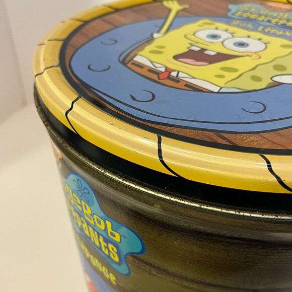 SpongeBob Doritos Chip Tin With Lid Viacom 2004 Vintage Large Metal Can 11.5"x10 - Picture 7 of 15